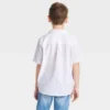 Boys' Seersucker Woven Short Sleeve Button-Down Shirt - Art Class™ White