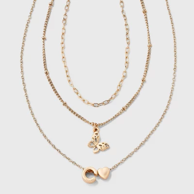 Girls' Initial With Choker And Layered Necklace Set - Art Class™ Gold 5 Girls' Initial With Choker And Layered Necklace Set - Art Class™ Gold - Image 5